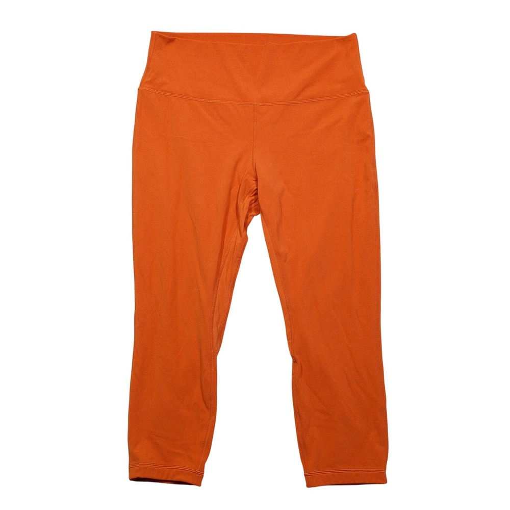 Lululemon Leggings Womens 10 High Rise Cropped 21 Inseam Orange Solid Activewear